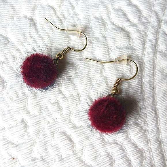 Bits & Keys | pom pom earrings - Picture 1 of 3